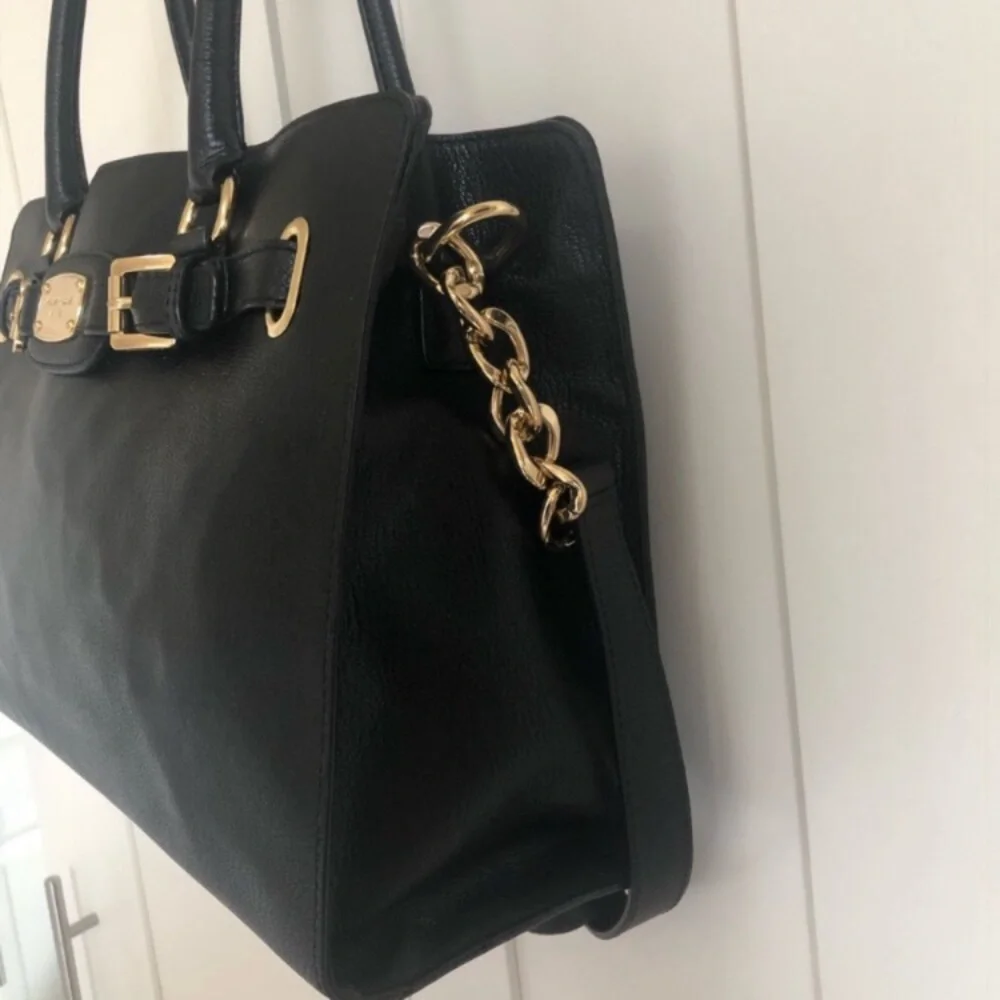Michael Kors Black Top Handle & Shoulder Chain  Tote Bag